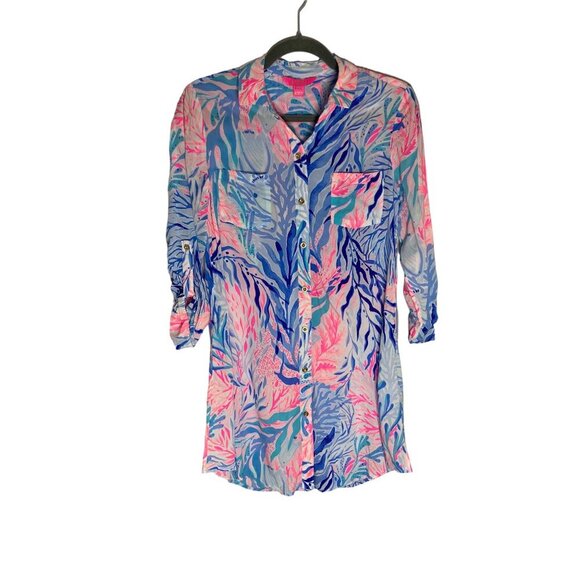 Lilly Pulitzer Other - Lilly Pulitzer Natalie Shirtdress Swim Cover Up-sz XXS